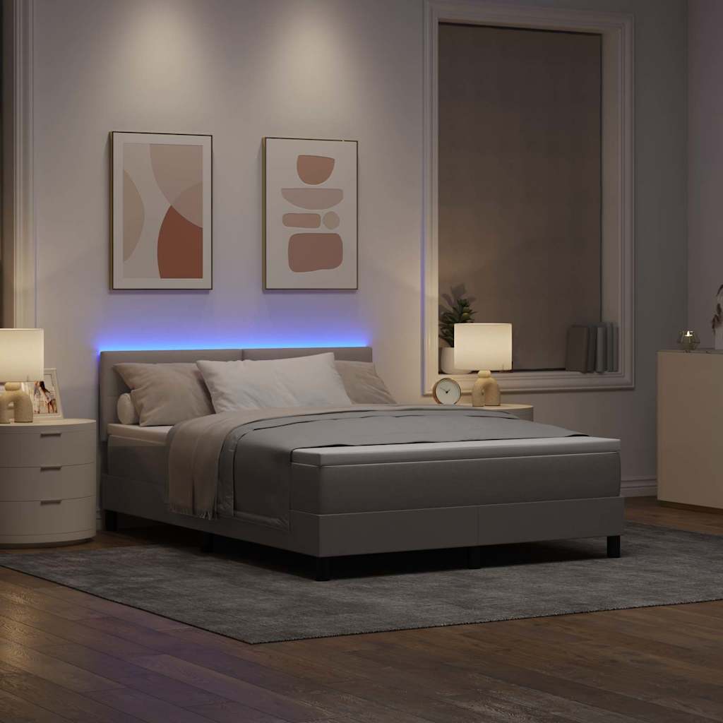 vidaXL Κρεβάτι με ελατήρια με κεφαλάρι Taupe 140 x 190 cm ύφασμα