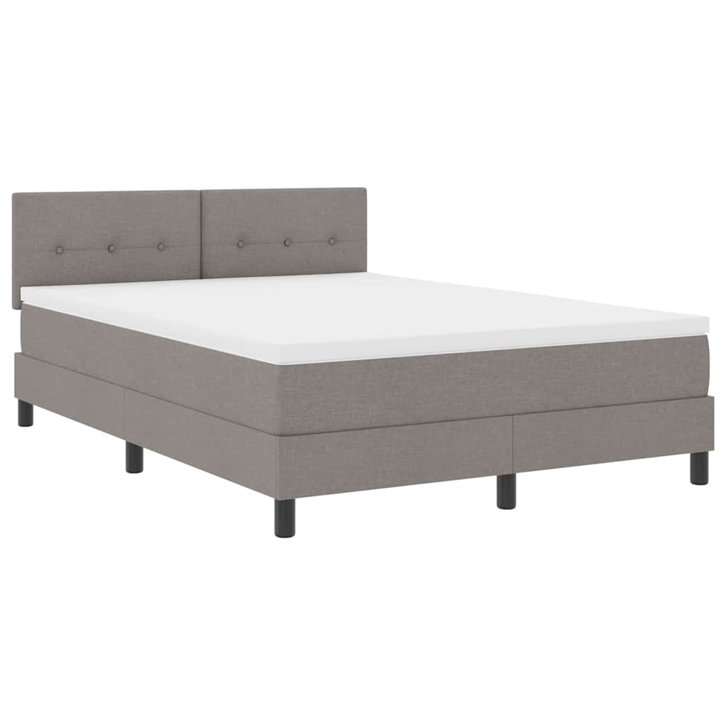 vidaXL Κρεβάτι με ελατήρια με κεφαλάρι Taupe 140 x 190 cm ύφασμα