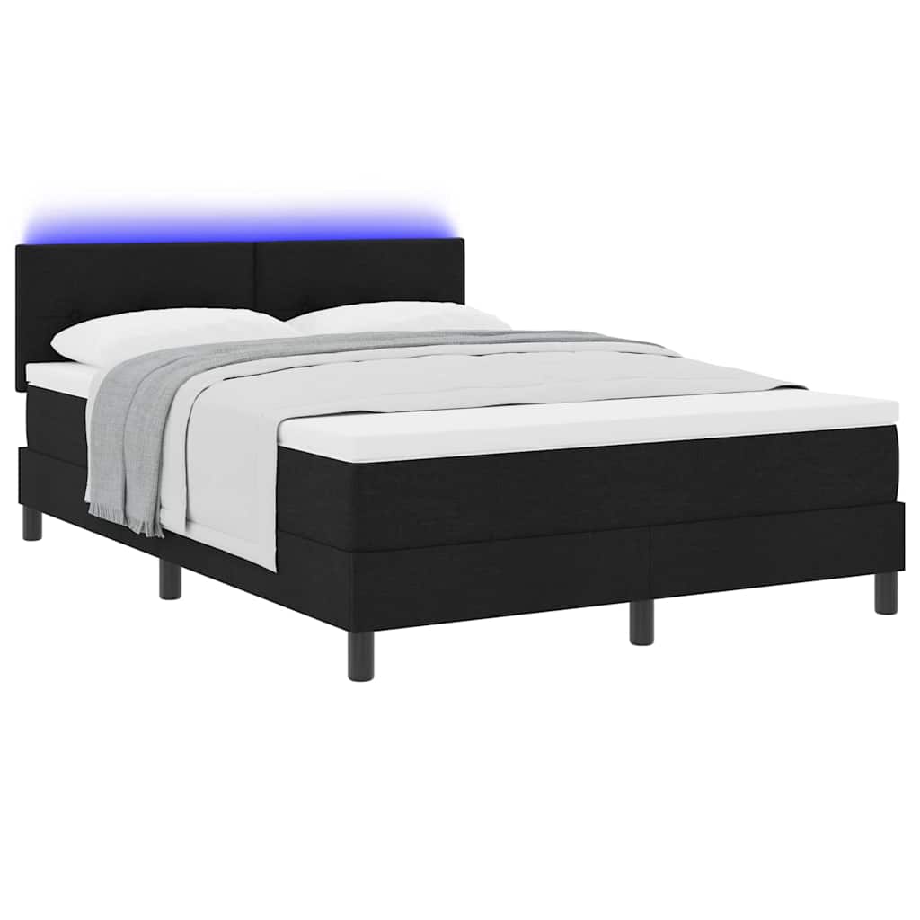 vidaXL Κρεβάτι με ελατήρια με κεφαλάρι Μαύρο 160 x 200 cm ύφασμα