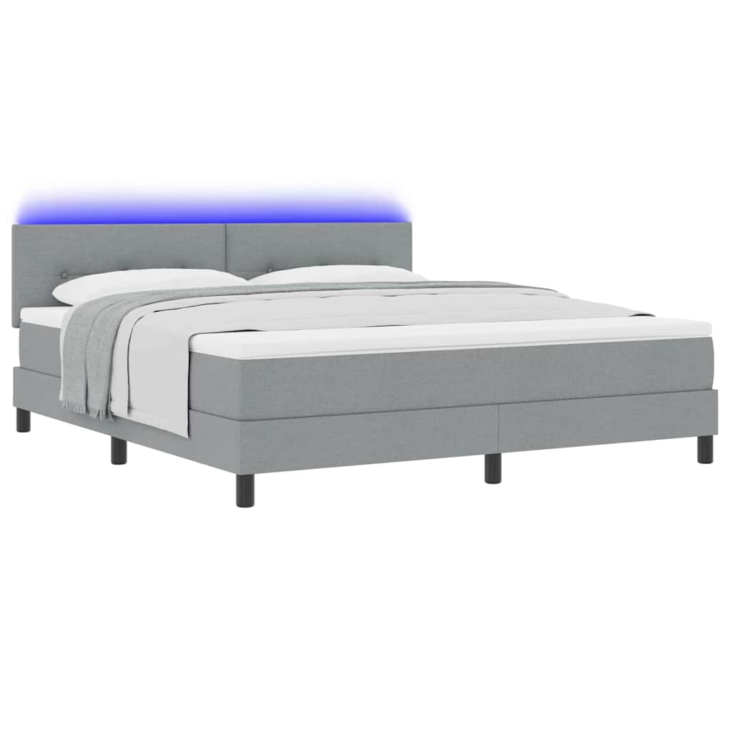 vidaXL Κρεβάτι με ελατήρια Ανοιχτό γκρι 180 x 200 cm ύφασμα