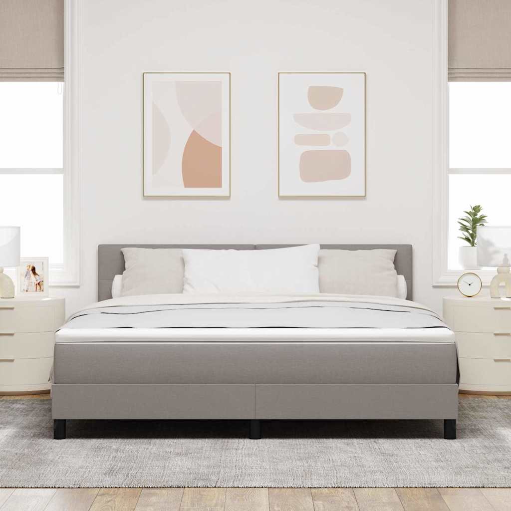 vidaXL Κρεβάτι με ελατήρια με κεφαλάρι Taupe 180 x 200 cm ύφασμα