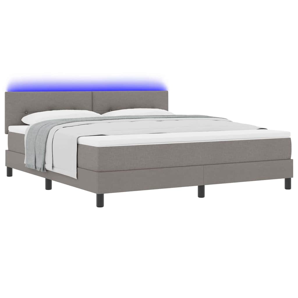 vidaXL Κρεβάτι με ελατήρια με κεφαλάρι Taupe 180 x 200 cm ύφασμα