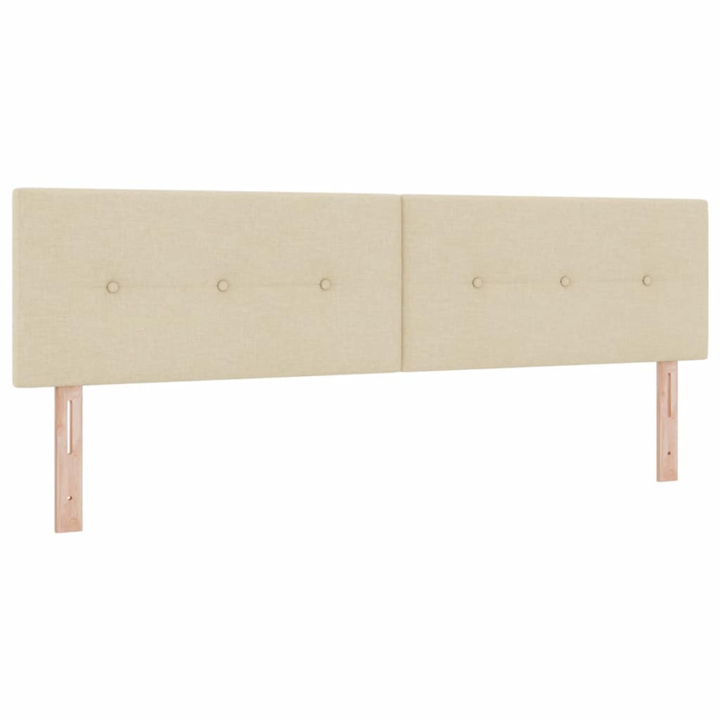 vidaXL Κρεβάτι με ελατήρια με κεφαλάρι Κρεμ 180 x 200 cm ύφασμα