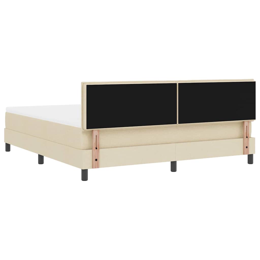 vidaXL Κρεβάτι με ελατήρια με κεφαλάρι Κρεμ 180 x 200 cm ύφασμα