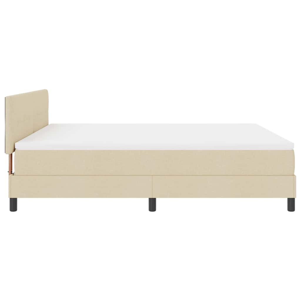 vidaXL Κρεβάτι με ελατήρια με κεφαλάρι Κρεμ 180 x 200 cm ύφασμα