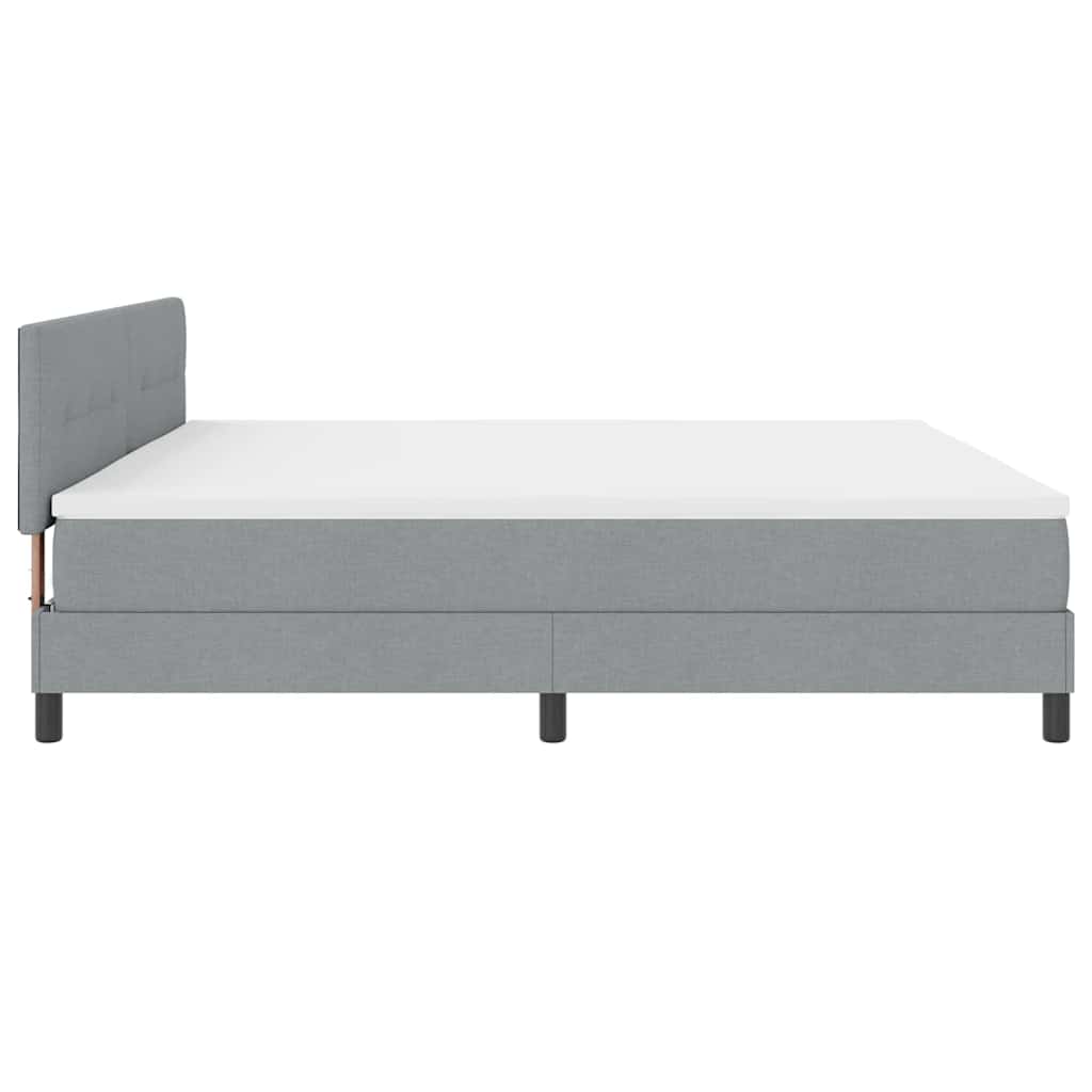 vidaXL Κρεβάτι με ελατήρια Ανοιχτό γκρι 200 x 200 cm ύφασμα