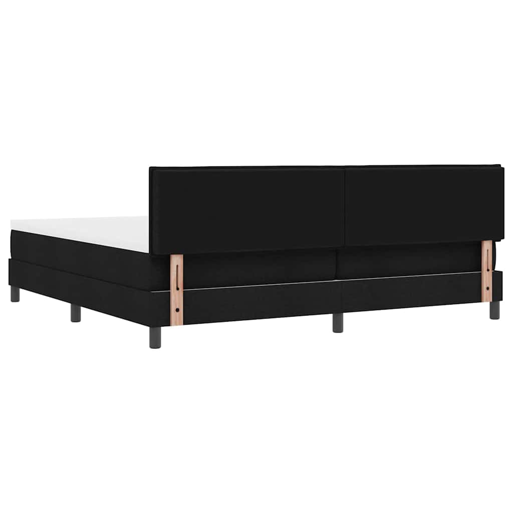 vidaXL Κρεβάτι με ελατήρια με κεφαλάρι Μαύρο 200 x 200 cm ύφασμα