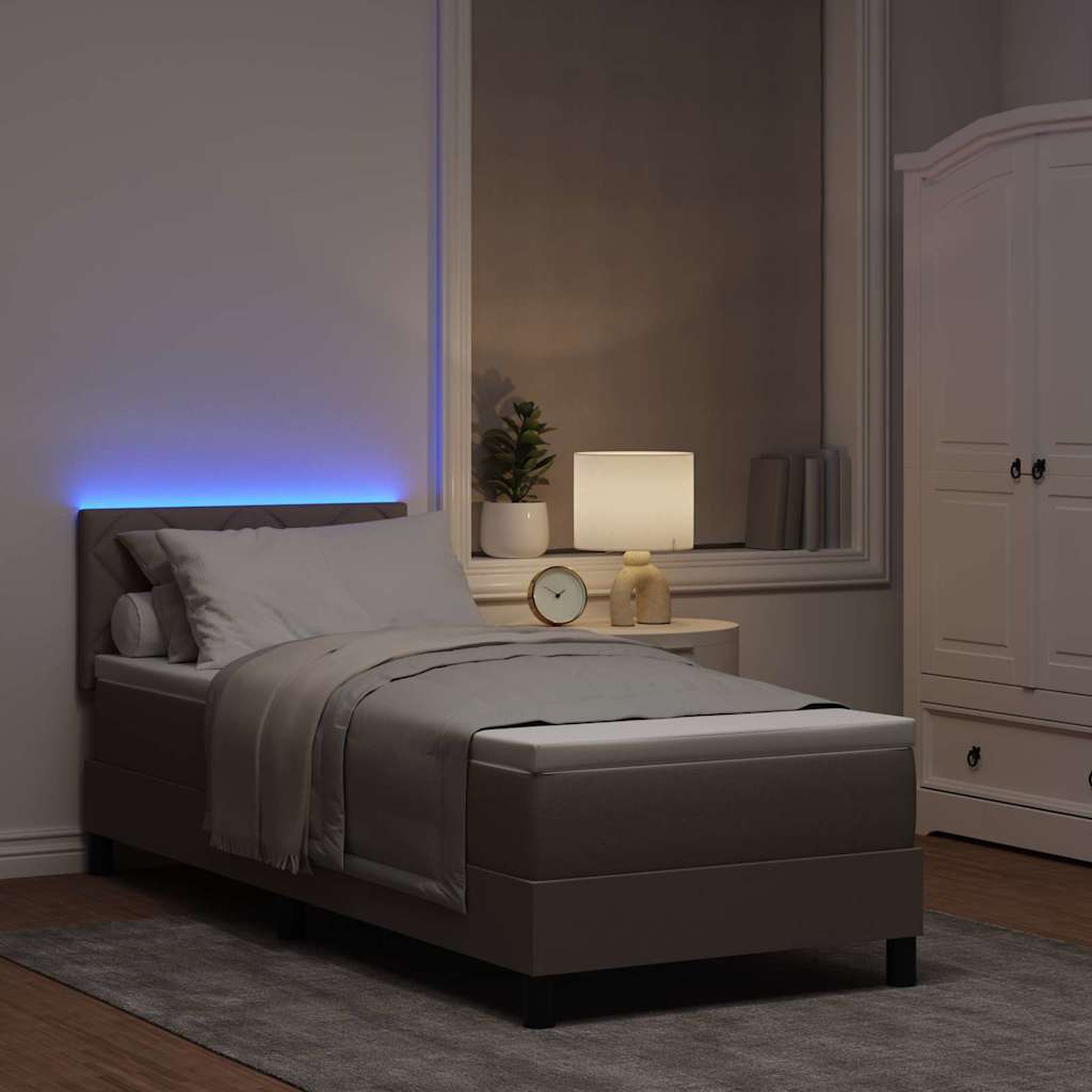 vidaXL Κρεβάτι με ελατήρια με κεφαλάρι Taupe 80 x 200 cm ύφασμα