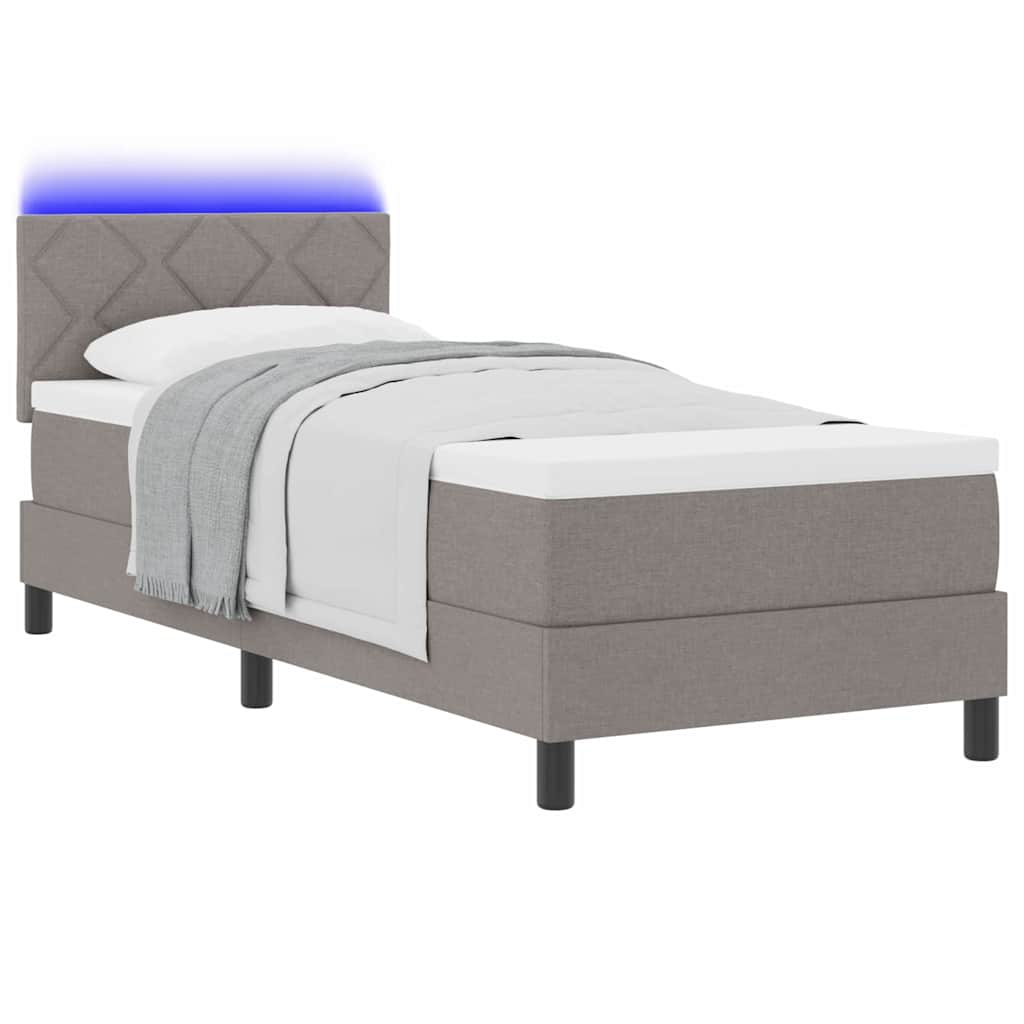 vidaXL Κρεβάτι με ελατήρια με κεφαλάρι Taupe 80 x 200 cm ύφασμα