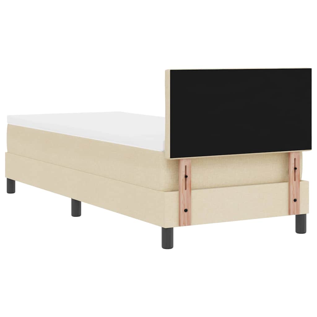 vidaXL Κρεβάτι με ελατήρια με κεφαλάρι Κρεμ 80 x 200 cm ύφασμα