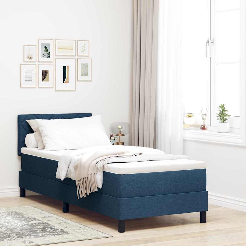 vidaXL Κρεβάτι με ελατήρια με κεφαλάρι Μπλε 80 x 200 cm ύφασμα