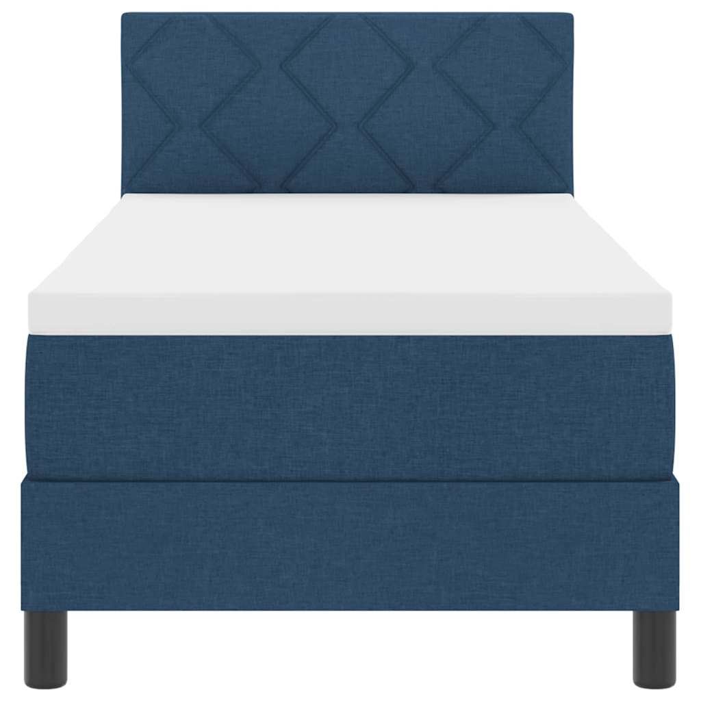 vidaXL Κρεβάτι με ελατήρια με κεφαλάρι Μπλε 80 x 200 cm ύφασμα