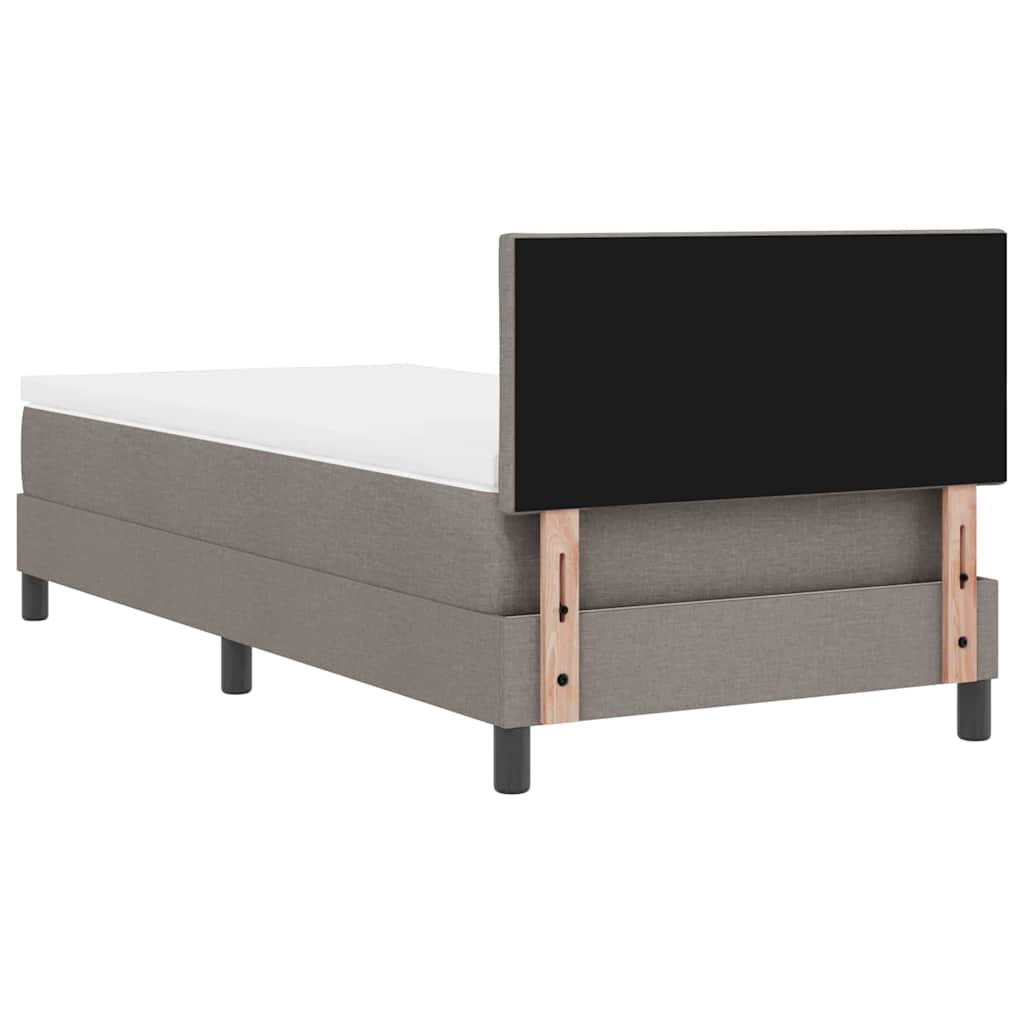 vidaXL Κρεβάτι με ελατήρια με κεφαλάρι Taupe 100 x 200 cm ύφασμα