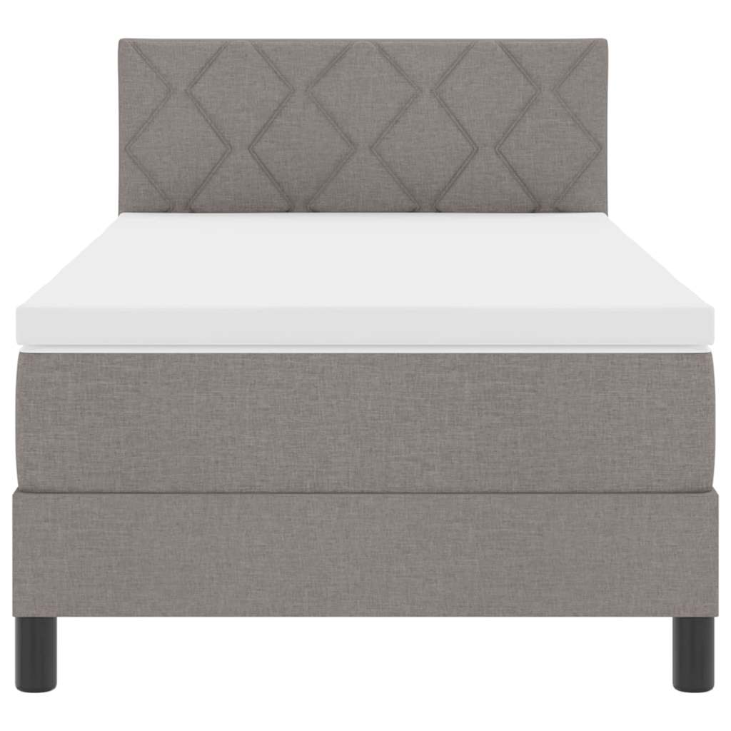 vidaXL Κρεβάτι με ελατήρια με κεφαλάρι Taupe 100 x 200 cm ύφασμα