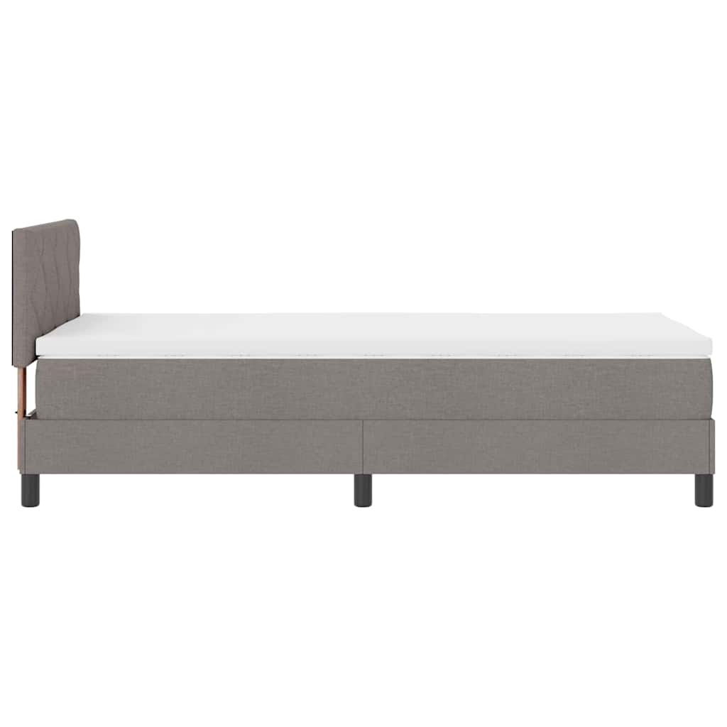 vidaXL Κρεβάτι με ελατήρια με κεφαλάρι Taupe 100 x 200 cm ύφασμα