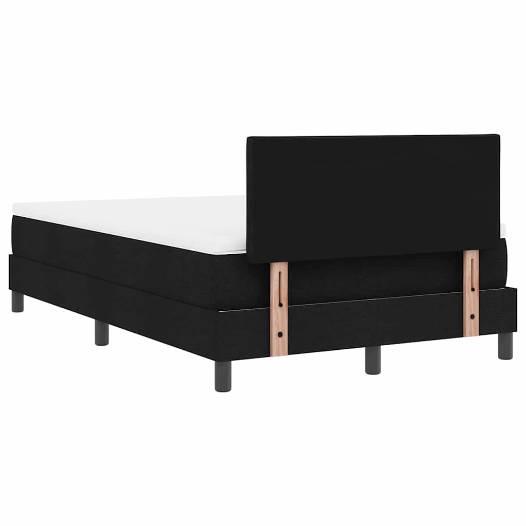 vidaXL Κρεβάτι με ελατήρια με κεφαλάρι Μαύρο 120 x 190 cm ύφασμα