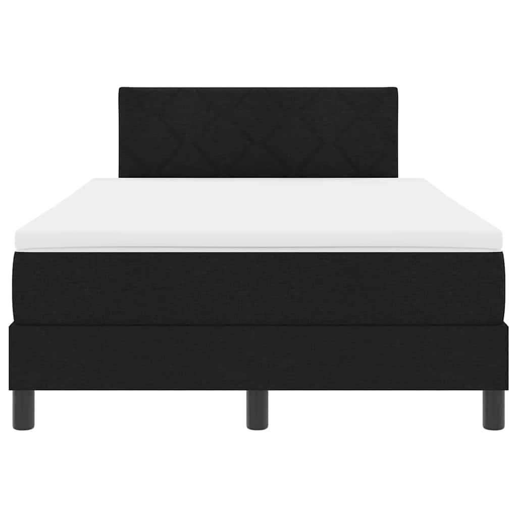 vidaXL Κρεβάτι με ελατήρια με κεφαλάρι Μαύρο 120 x 190 cm ύφασμα