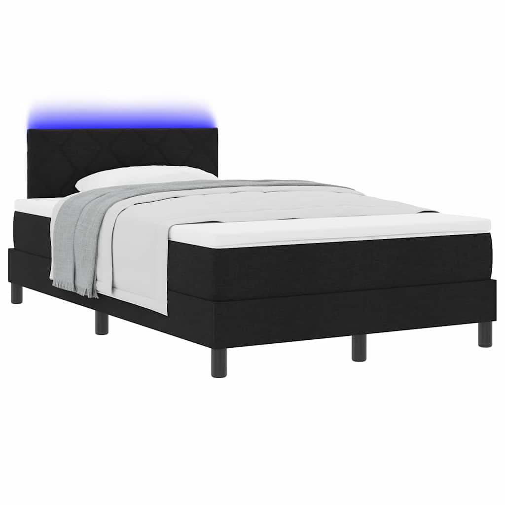 vidaXL Κρεβάτι με ελατήρια με κεφαλάρι Μαύρο 120 x 190 cm ύφασμα