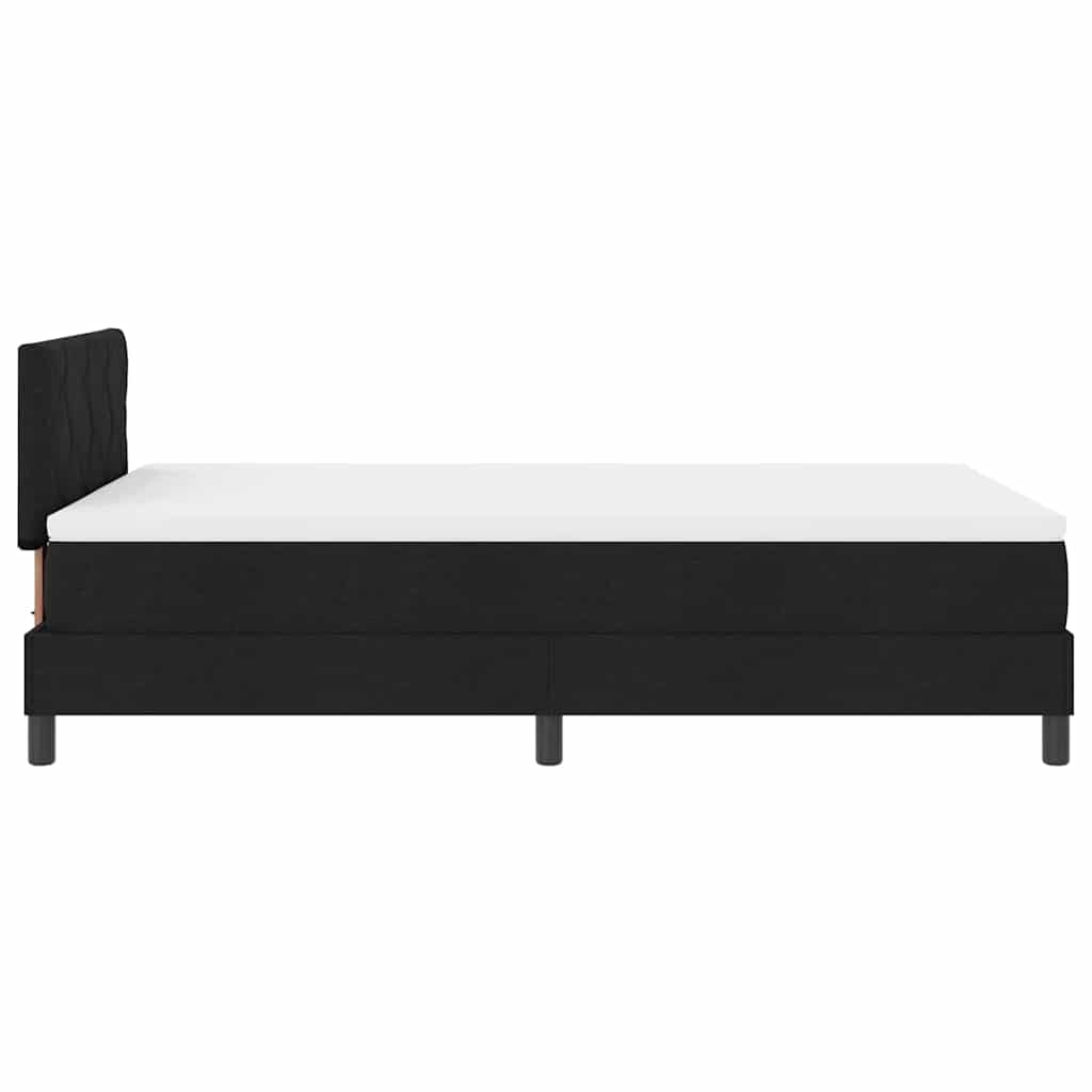 vidaXL Κρεβάτι με ελατήρια με κεφαλάρι Μαύρο 120 x 190 cm ύφασμα