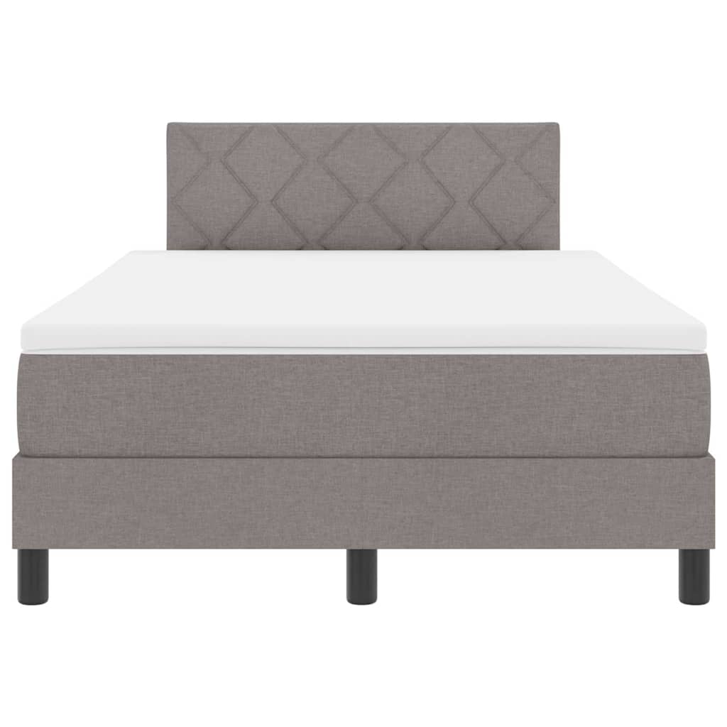 vidaXL Κρεβάτι με ελατήρια με κεφαλάρι Taupe 120 x 190 cm ύφασμα