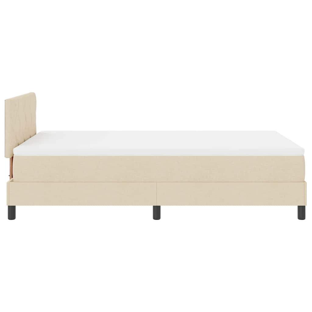vidaXL Κρεβάτι με ελατήρια με κεφαλάρι Κρεμ 120 x 190 cm ύφασμα