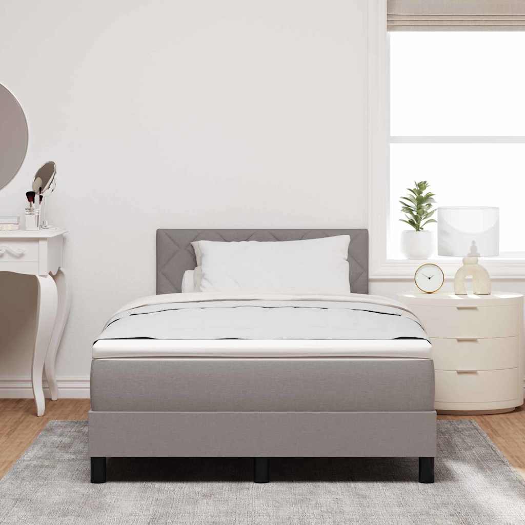 vidaXL Κρεβάτι με ελατήρια με κεφαλάρι Taupe 120 x 200 cm ύφασμα
