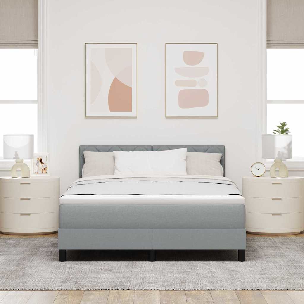 vidaXL Κρεβάτι με ελατήρια Ανοιχτό γκρι 160 x 200 cm ύφασμα