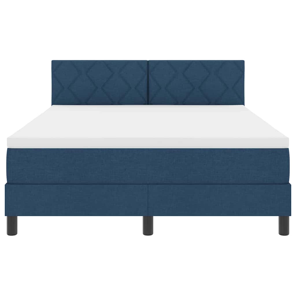vidaXL Κρεβάτι με ελατήρια με κεφαλάρι Μπλε 160 x 200 cm ύφασμα