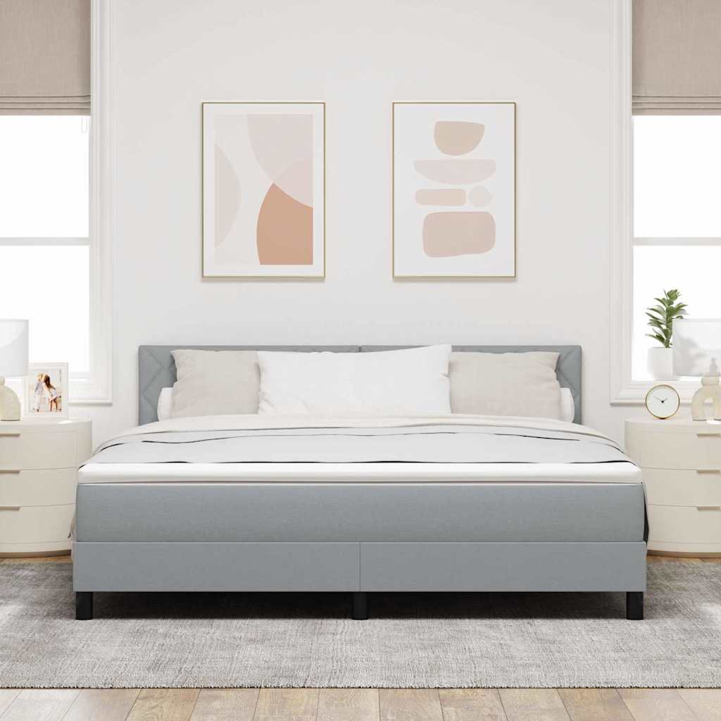 vidaXL Κρεβάτι με ελατήρια Ανοιχτό γκρι 180 x 200 cm ύφασμα