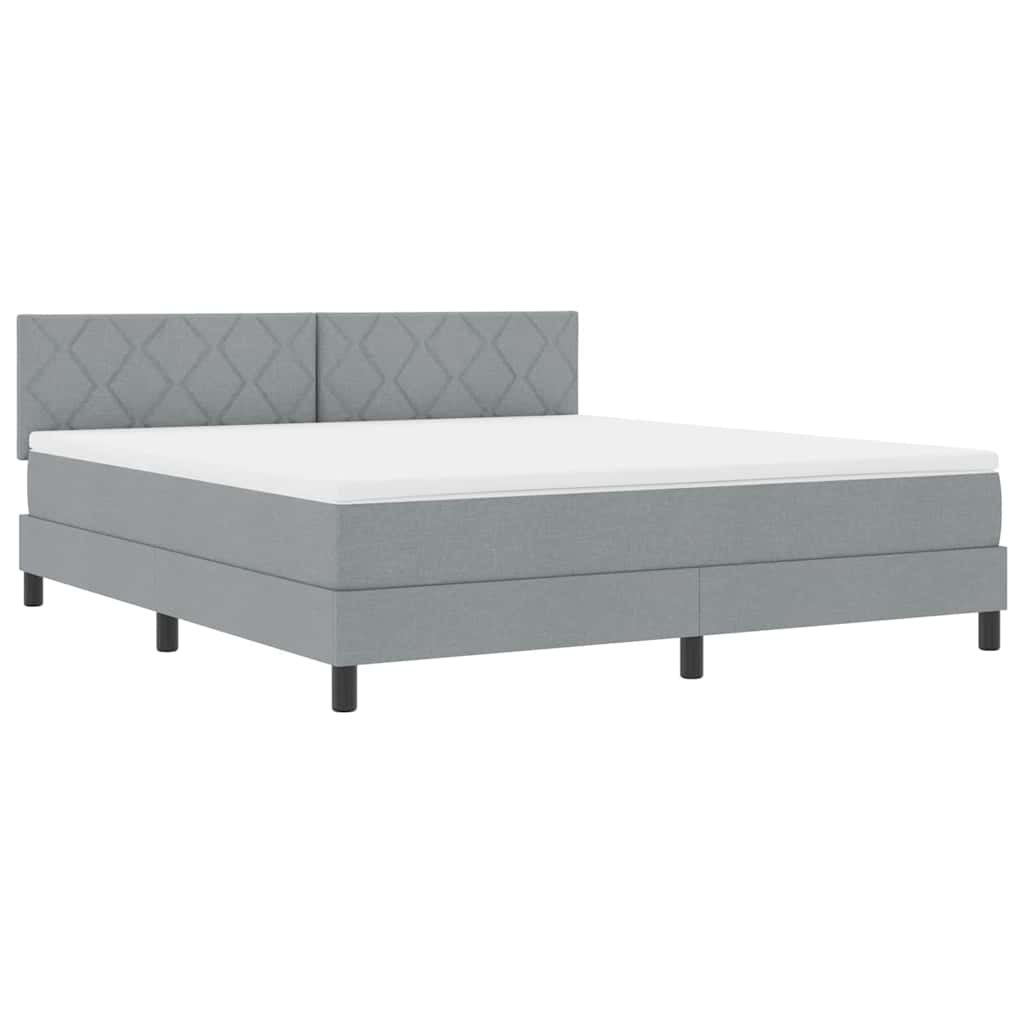 vidaXL Κρεβάτι με ελατήρια Ανοιχτό γκρι 180 x 200 cm ύφασμα