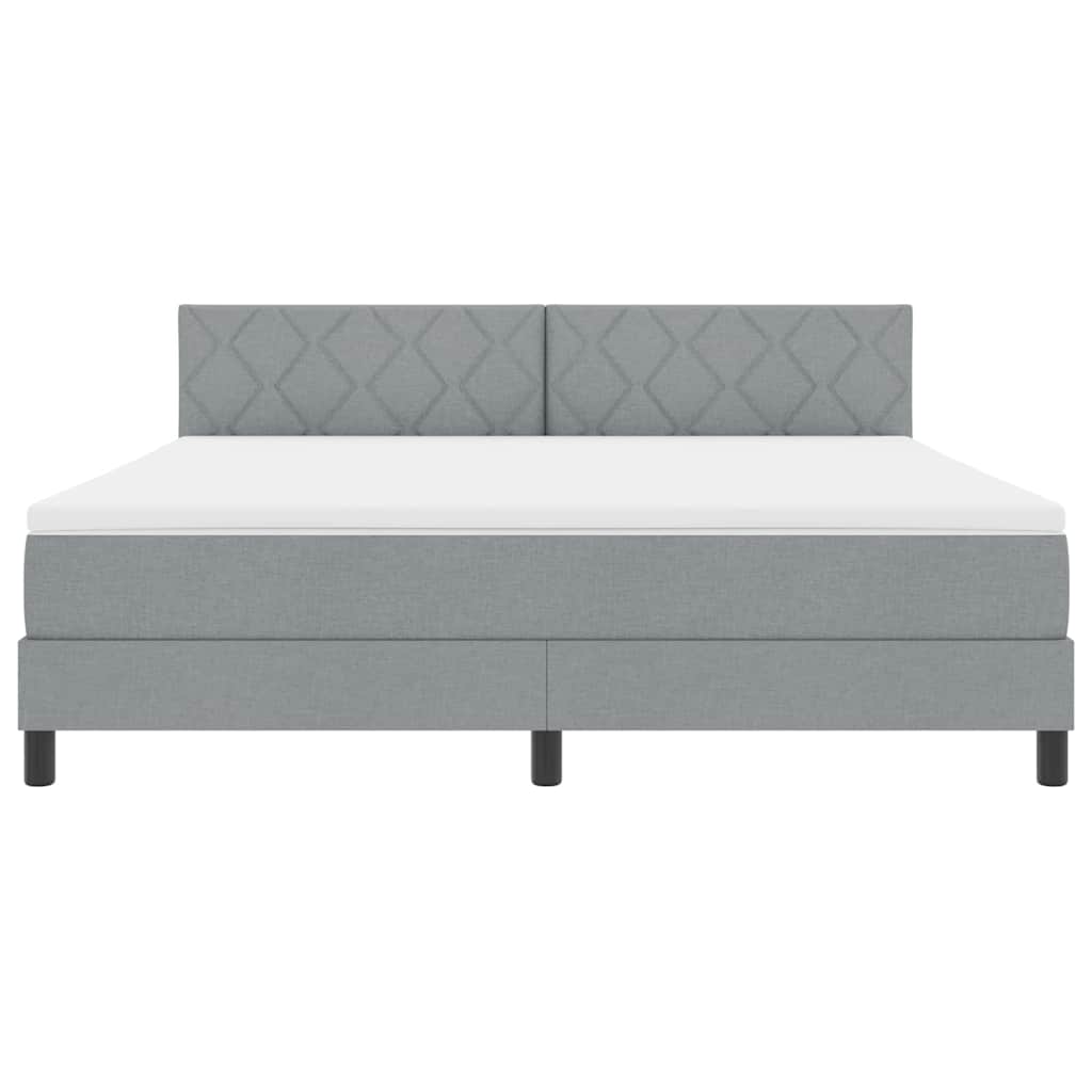 vidaXL Κρεβάτι με ελατήρια Ανοιχτό γκρι 180 x 200 cm ύφασμα