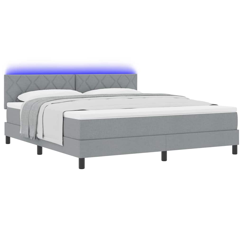 vidaXL Κρεβάτι με ελατήρια Ανοιχτό γκρι 180 x 200 cm ύφασμα