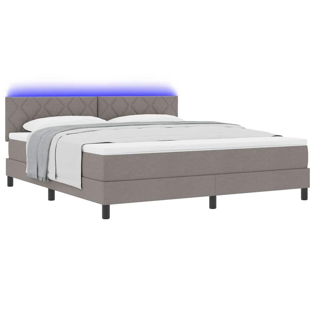 vidaXL Κρεβάτι με ελατήρια με κεφαλάρι Taupe 180 x 200 cm ύφασμα