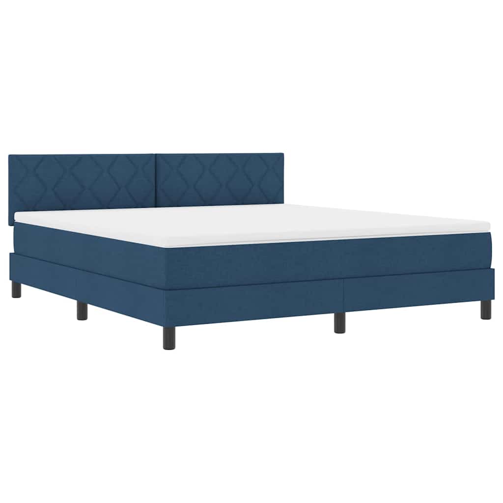 vidaXL Κρεβάτι με ελατήρια με κεφαλάρι Μπλε 180 x 200 cm ύφασμα