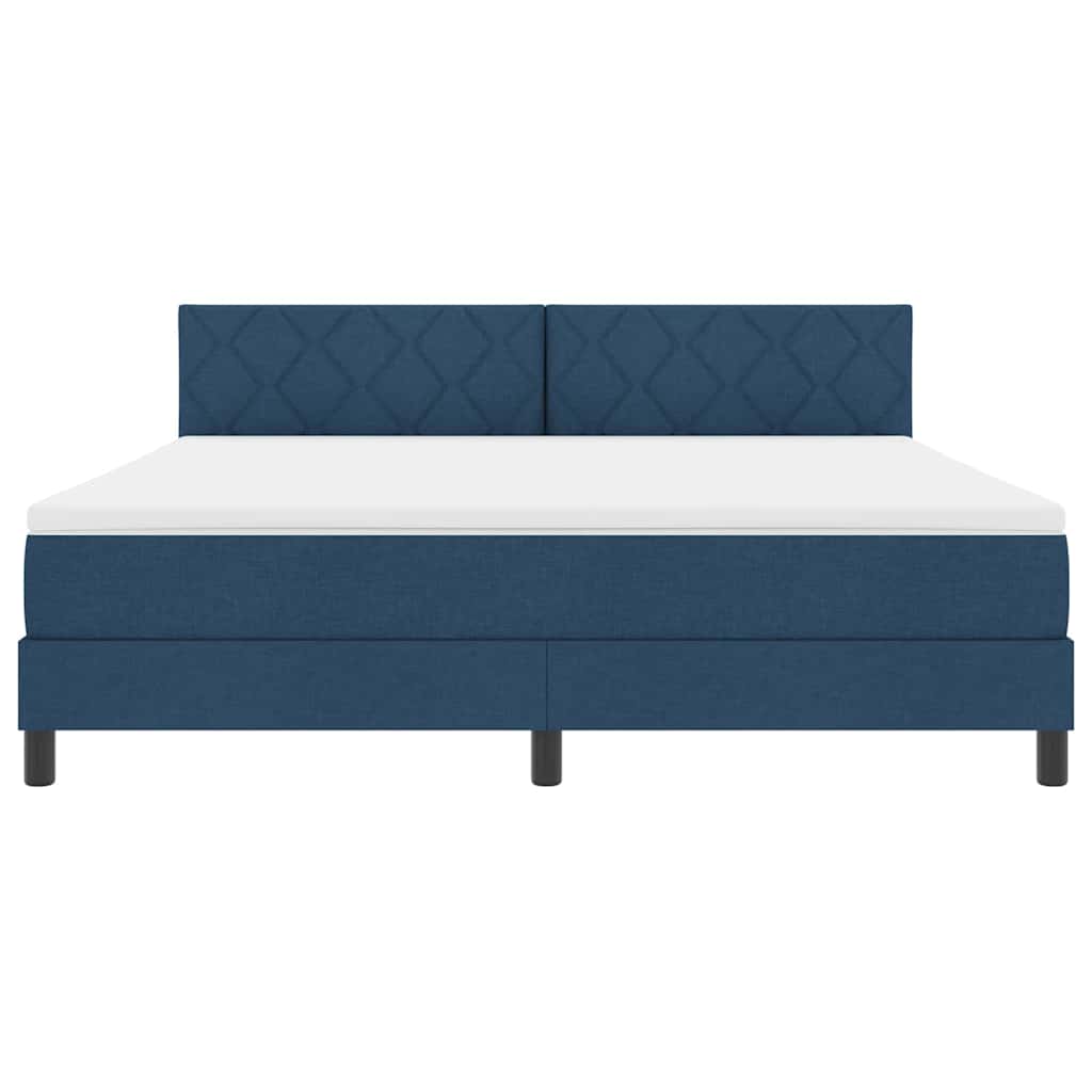 vidaXL Κρεβάτι με ελατήρια με κεφαλάρι Μπλε 180 x 200 cm ύφασμα