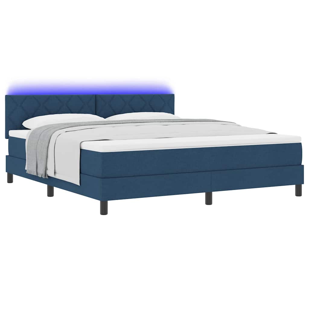 vidaXL Κρεβάτι με ελατήρια με κεφαλάρι Μπλε 180 x 200 cm ύφασμα