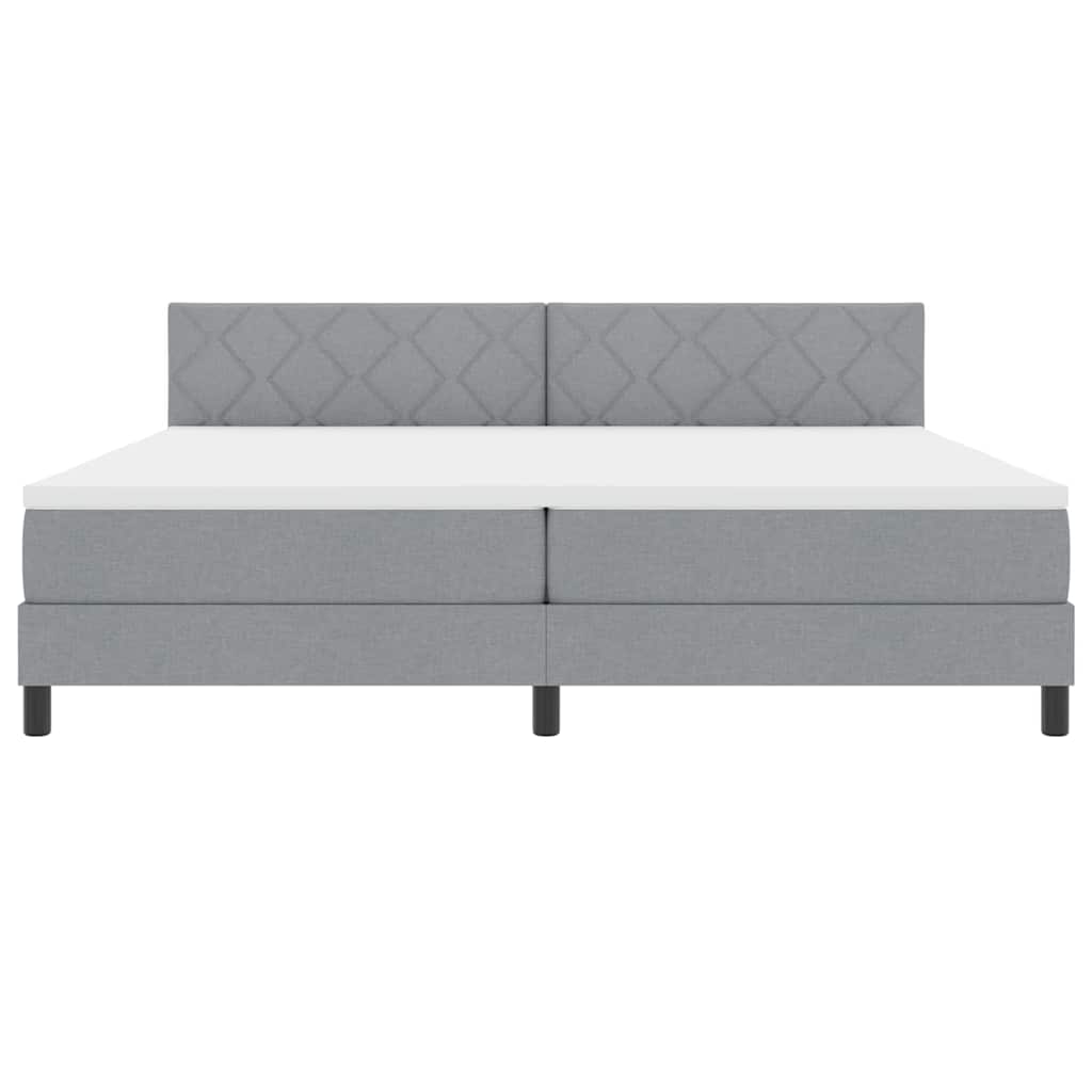 vidaXL Κρεβάτι με ελατήρια Ανοιχτό γκρι 200 x 200 cm ύφασμα