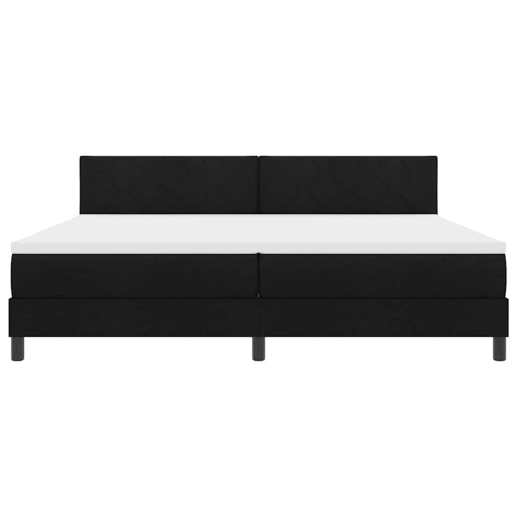 vidaXL Κρεβάτι με ελατήρια με στρώμα με led Μαύρο 200 x 200 cm ύφασμα