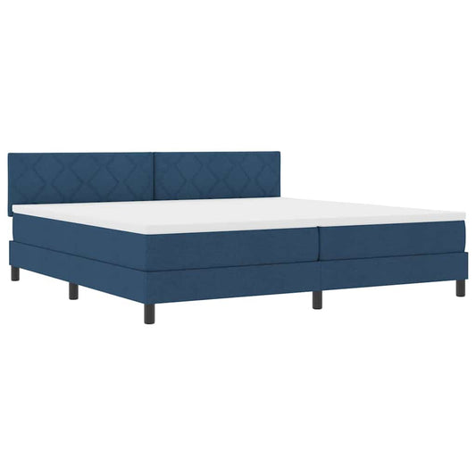vidaXL Κρεβάτι με ελατήρια με μαξιλάρι Μπλε 200 x 200 cm ύφασμα