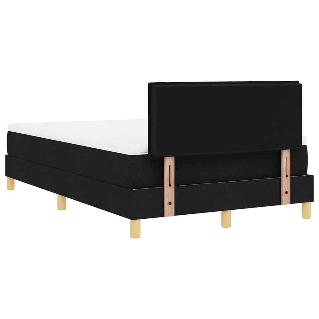 vidaXL LED Κρεβάτι με βάθρο με κεφαλάρι Μαύρο 120 x 190 cm ύφασμα