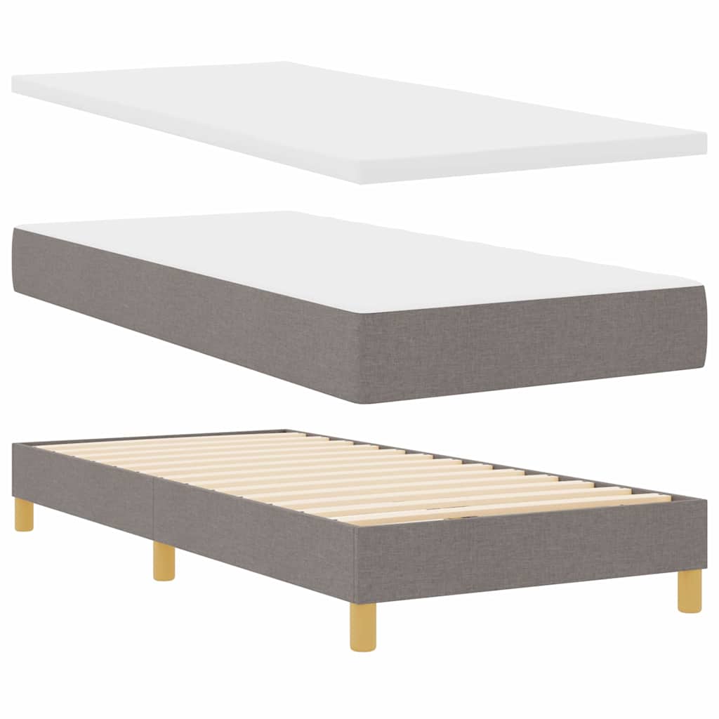 vidaXL LED Κρεβάτι με βάθρο με κεφαλάρι Taupe 90 x 190 cm ύφασμα