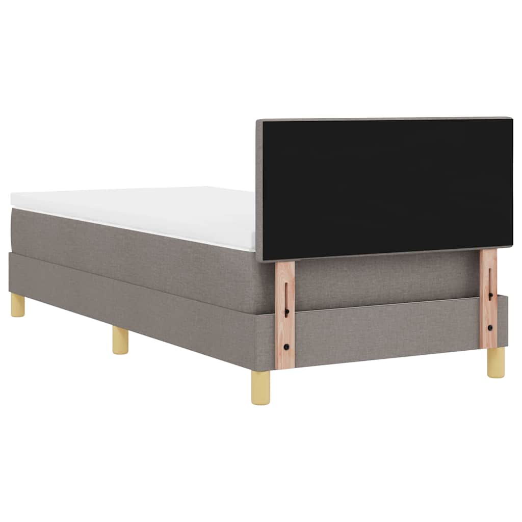 vidaXL LED Κρεβάτι με βάθρο με κεφαλάρι Taupe 90 x 200 cm ύφασμα