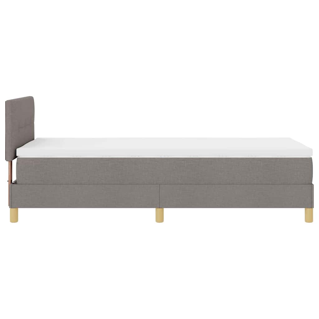 vidaXL LED Κρεβάτι με βάθρο με κεφαλάρι Taupe 90 x 200 cm ύφασμα