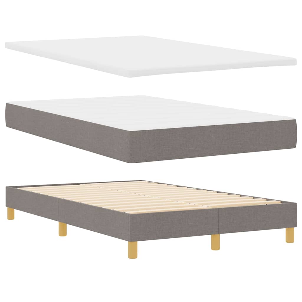 vidaXL LED Κρεβάτι με βάθρο με κεφαλάρι Taupe 120 x 200 cm ύφασμα