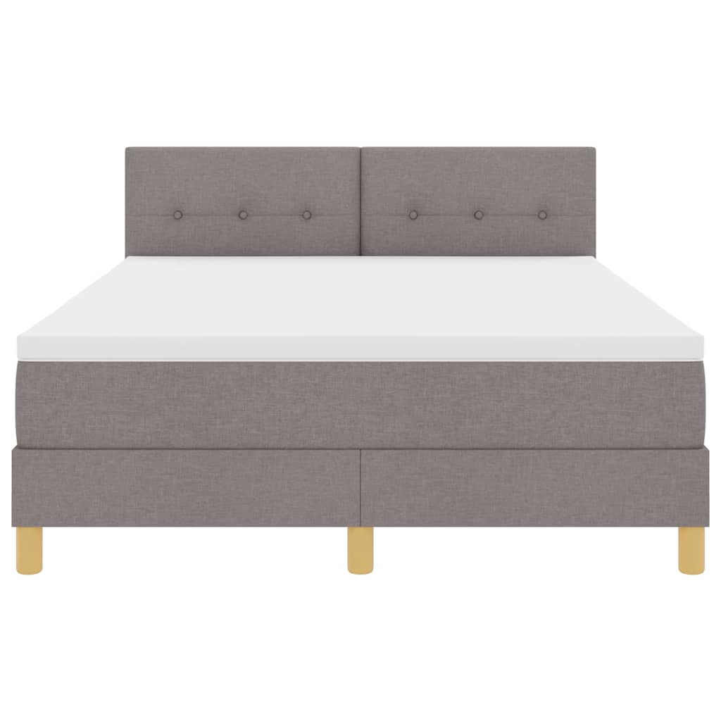 vidaXL LED Κρεβάτι με βάθρο με κεφαλάρι Taupe 140 x 190 cm ύφασμα