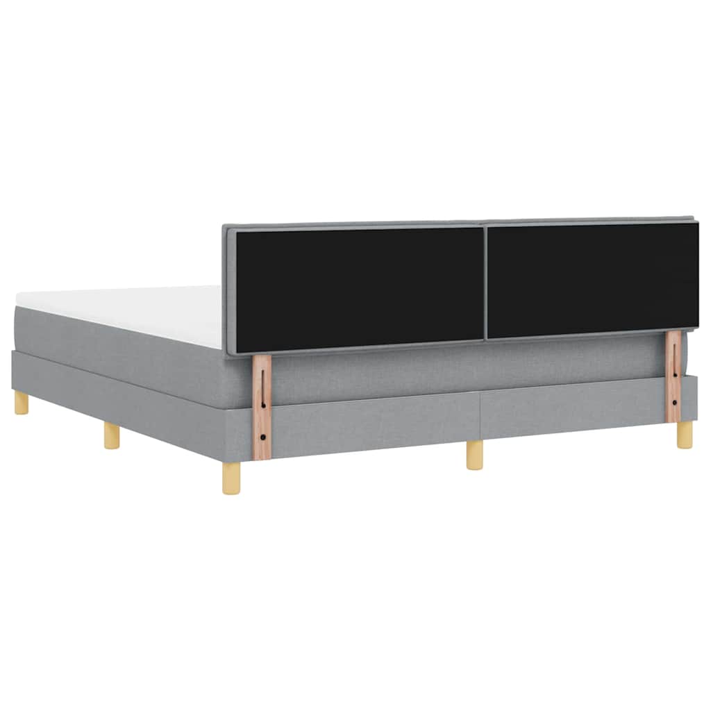 vidaXL LED Κρεβάτι με βάθρο Ανοιχτό γκρι 180 x 200 cm ύφασμα