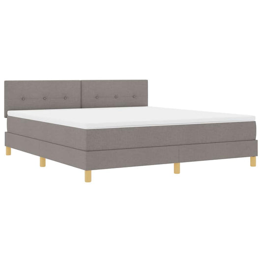 vidaXL LED Κρεβάτι με βάθρο με κεφαλάρι Taupe 180 x 200 cm ύφασμα