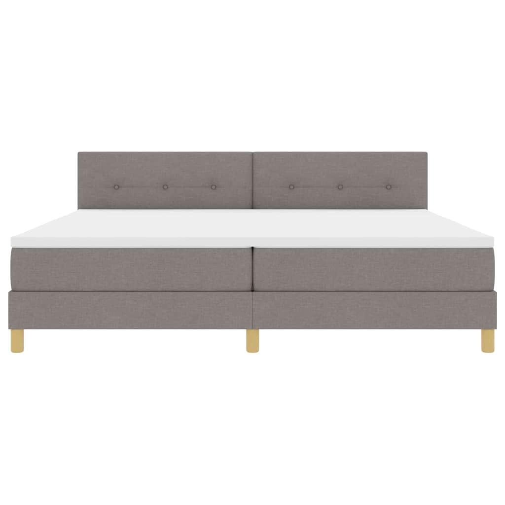 vidaXL LED Κρεβάτι με βάθρο με μαξιλάρι Taupe 200 x 200 cm ύφασμα