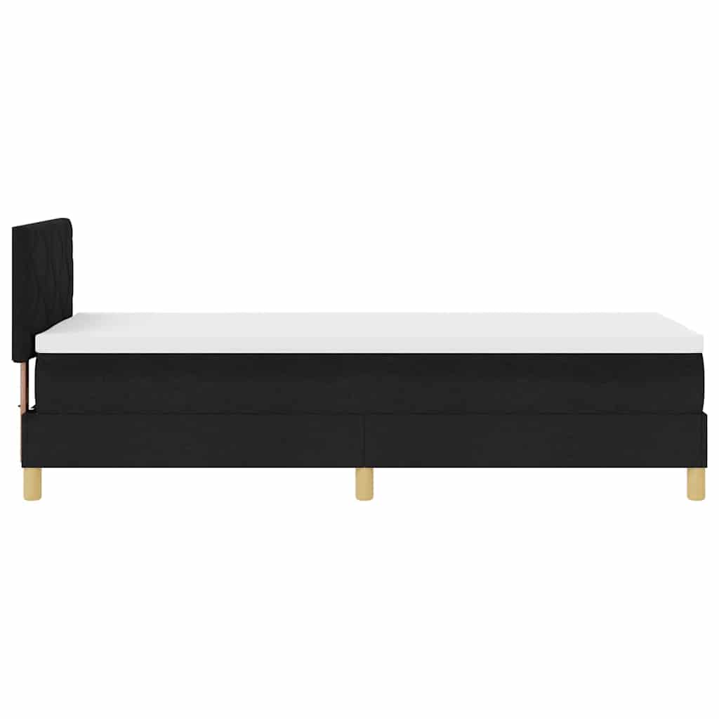 vidaXL LED Κρεβάτι με βάθρο με μαξιλάρι Μαύρο 80 x 200 cm ύφασμα