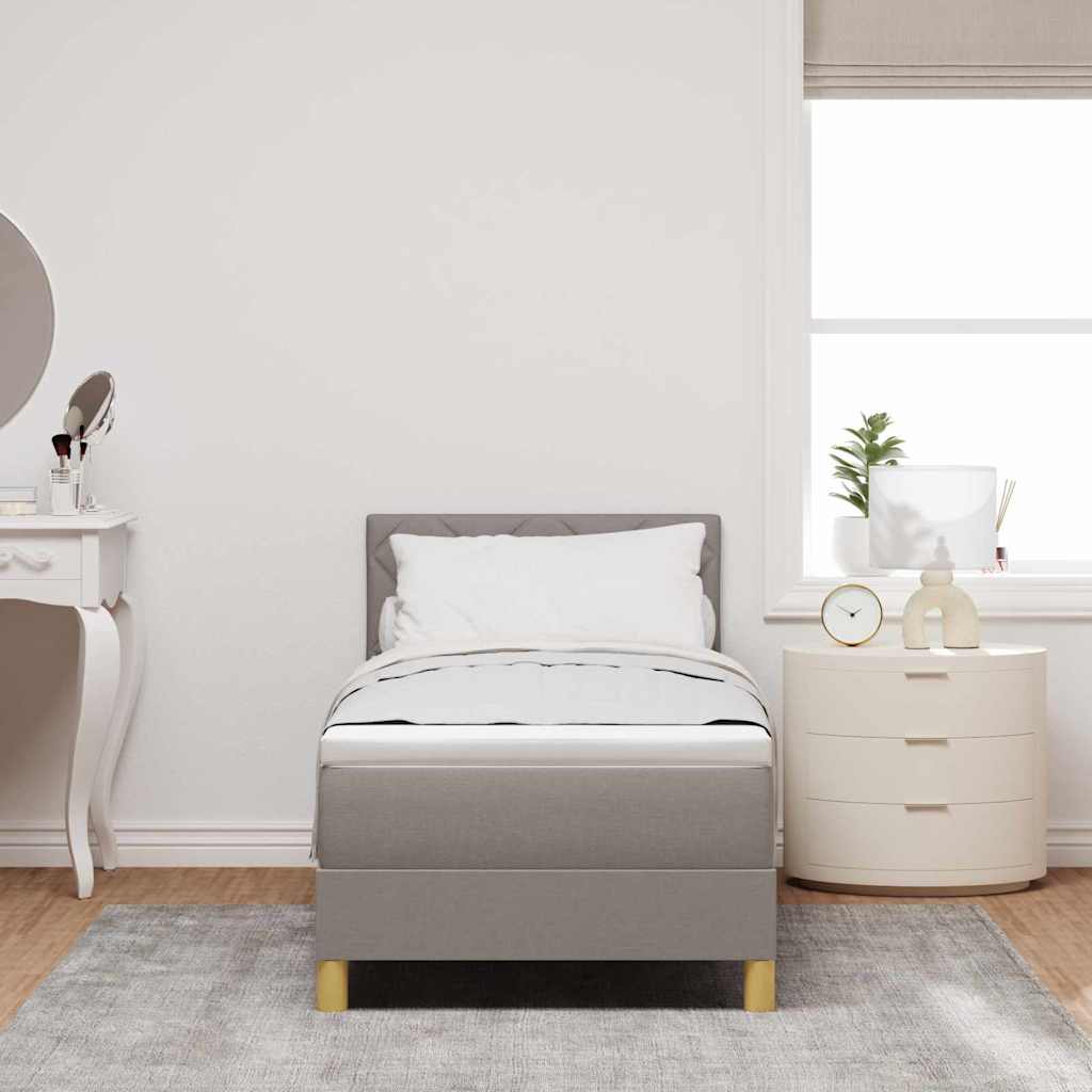 vidaXL LED Κρεβάτι με βάθρο με κεφαλάρι Taupe 80 x 200 cm ύφασμα